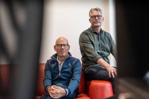 Lars Elsborg (t.v.) og Henrik Bruun (t.h) er henholdsvis adm. direktør og ejer i Sport 24, der tidligere har opkøbt kæden Sportigan. Foto: Joachim Ladefoged