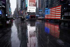    A deserted Times Square is pictured following the outbreak of coronavirus disease (COVID-19), in the Manhattan borough of New York City, New York, U.S., March 23, 2020. REUTERS/Carlo Allegri  
