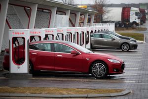 Tesla opladningsstation. Foto: Finn Frandsen