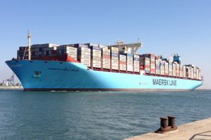 Sommeren 2015 bestiller Maersk Line 11 nye Triple E-skibe. Siden er containerraterne drattet i bund. Foto: Mærsk