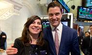 NYSE COO Stacey Cunningham(tv.) og Tom Farley(th.). Foto: AP Photo/Richard Drew
