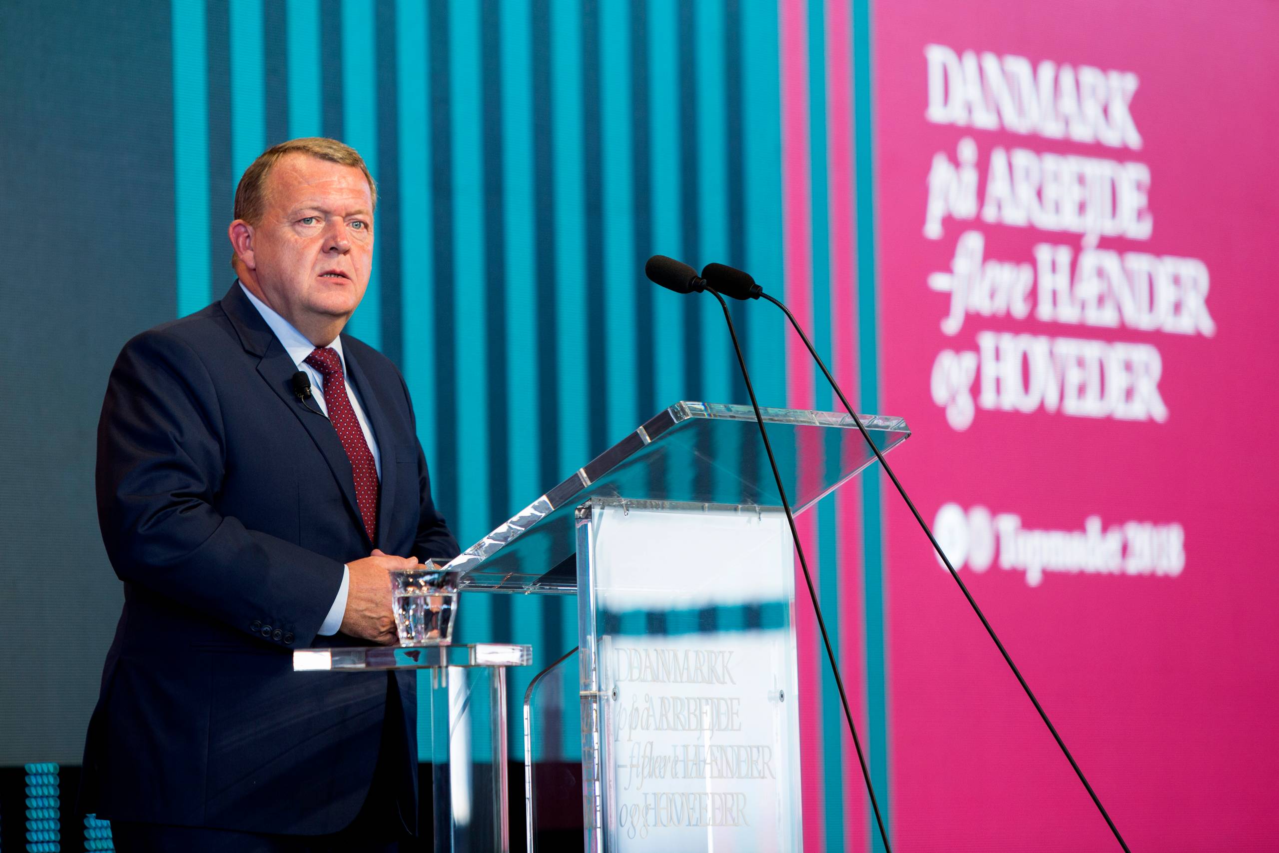 Lars Løkke Rasmussen 8V) på DI årsmøde 2018. Foto: Rie Neuchs
