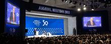De eneste stats- og regeringschefer fra G20-landene, der mødte op til årsmødet i Davos, var Tysklands kansler Angela Merkel og USA's præsident Donald Trump. Foto: WEF/Benedikt Von Loebell
