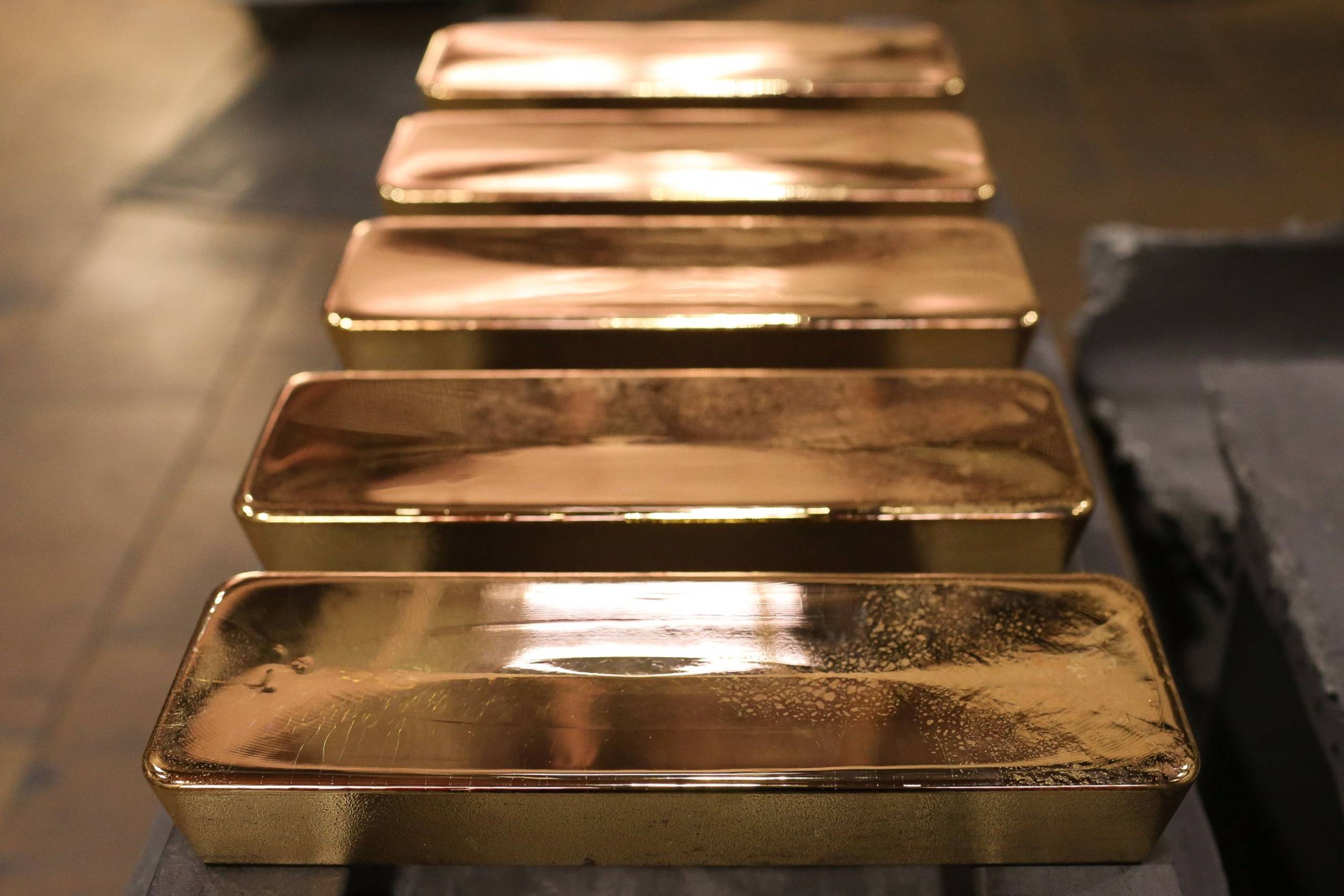 Gold refining at the JSC Krastsvetmet non-ferrous metals plant in Krasnoyarsk, Russia, on Nov. 5, 2019. Foto: Bloomberg/Andrey Rudakov