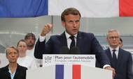 Den franske præsident, Emmanuel Macron, har valgt at indføre et incitamentsprogram, hvor bilejere bliver belønnede for at bytte ældre biler til nye grønne modeller. Foto: Ludovic Marin