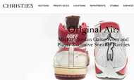 Screenshot af Christies hjemmeside med Michael Jordan Nike Air. Foto: Screenshot.