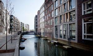 Sluseholmen i Sydhavn er et af de nybyggede boligområder, der er i fare for at blive oversvømmet i fremtiden. Arkivfoto.