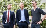 Serieiværksætter Brian Tange (tv), tidligere Pandora-topchef Anders Colding Friis (m) og investor Kasper Holst Hansen (th). Foto: Logisnap