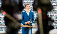 Kulturminister Ane Halsboe-Jørgensen (S) præsenterede torsdag formiddag regeringens medieudspil på et pressemøde hos Dagbladet Ringsted. Foto: Claus Bech/Ritzau Scanpix
