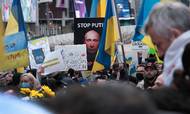 Demonstration i New York mod Ruslands invasion af Ukraine. En lang række tech-selskaber har valgt at begrænse forretningen i Rusland, nogle mere end andre. Foto: Spencer Platt/Getty Images/AFP
