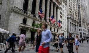 På Wall Street i New York er frygten for en recession de seneste måneder vokset markant. Foto: Angela Weiss / AFP