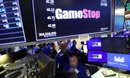 Gamestop er en af de mange meme-aktier, der de seneste uger er strøget op på børsen i New York. Foto: Reuters/Andrew Kelly