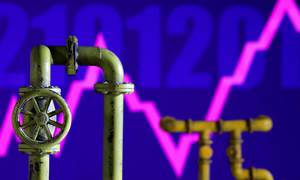 FILE PHOTO: Model of natural gas pipeline and rising stock graph, July 18, 2022. REUTERS/Dado Ruvic/Illustration/File Photo