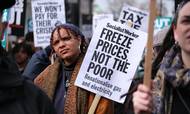 Tilbage i april 2022 var demonstranter på gaden i London for sætte fokus på de højere leveomkostninger. Foto: Alisdare Hickson