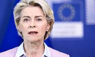 EU-Kommissionens formand, Ursula von der Leyen, vil tøjle virksomhedernes voldsomme profitter under energikrisen og sætte loft over priserne for forbrugerne. (Photo by Kenzo TRIBOUILLARD / AFP)