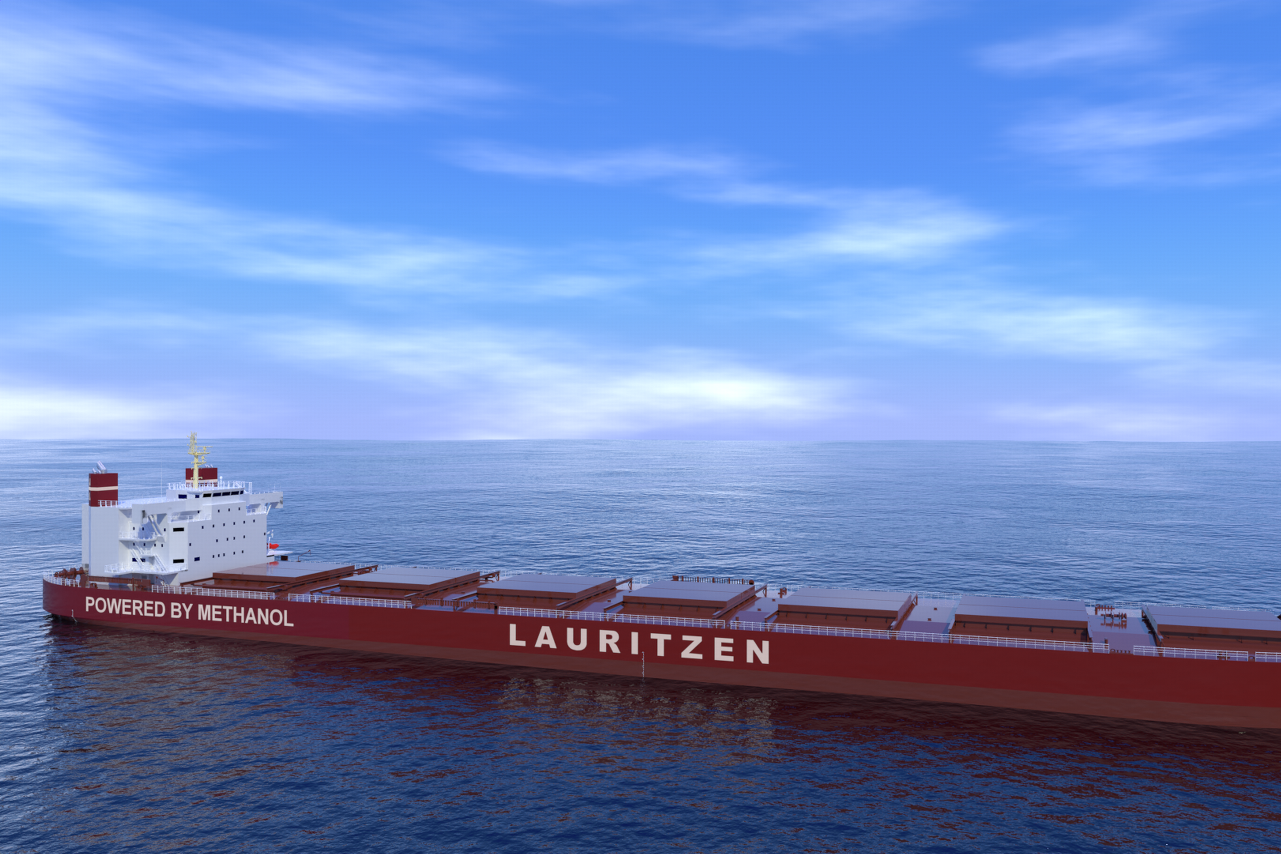 Sådan kommer J. Lauritzens nye dual-use skibe formentlig til at se ud, når rederiet modtaget det i 2026. Illustration: J. Lauritzen