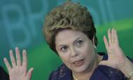 Brasiliens præsident Dilma Rousseff er under heftigt pres fra en utilfreds befolkning, og nu risikerer hun også en rigsretssag.  Foto: Eraldo Peres