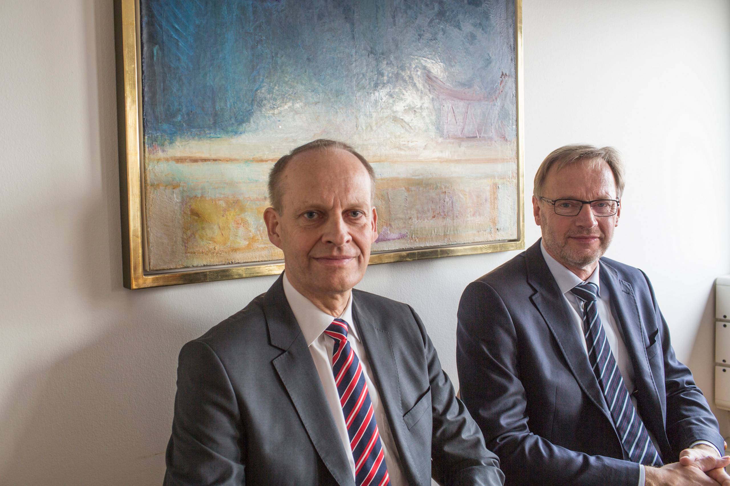 Sven Blomberg (tv) og Anders Dam fra Jyske Bank