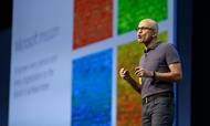 Microsofts topchef, Satya Nadella, benyttede WPC til at tale om fire megatrends.  Foto: Eric Risberg/AP