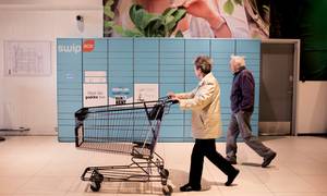 Bilka i Tilst ved Aarhus  er et af de supermarkeder,  der har fået opstillet SwipBox.
Foto : Charlotte de la Fuente Foto: Charlotte de la Fuente.