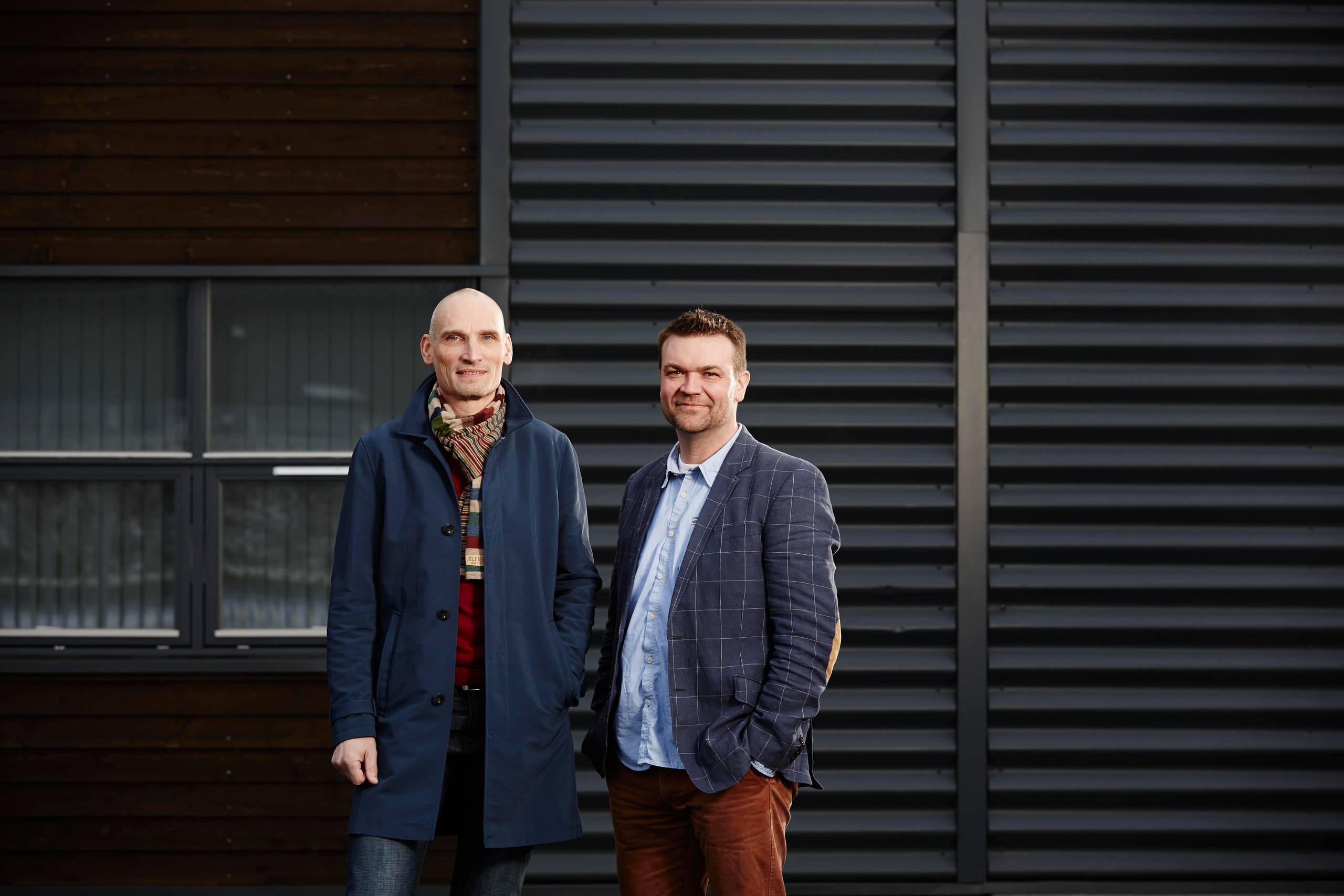 Adm. direktør Mogens Laustsen (tv) og driftsdirektør Henrik Madsen (th) i Dansk Halbyggeri. Foto: Dansk Halbyggeri