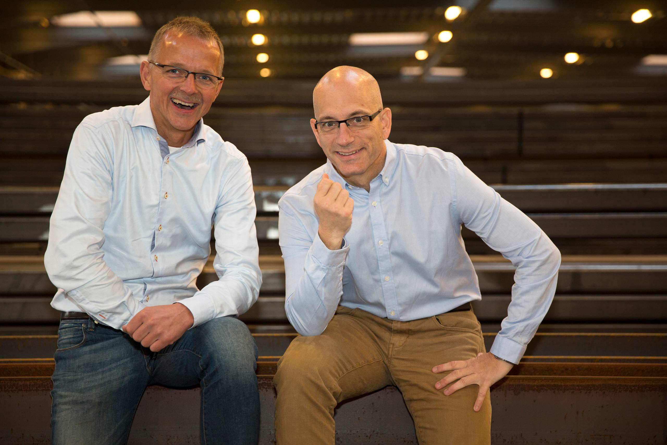 Teil Bechmann (tv) og Torben Larsen (th), partnere i Give Stålspær. Foto: Give Stålspær