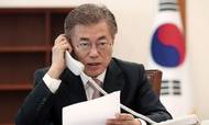 Sydkoreas præsident Moon Jae-in. Foto: Yonhap via AP