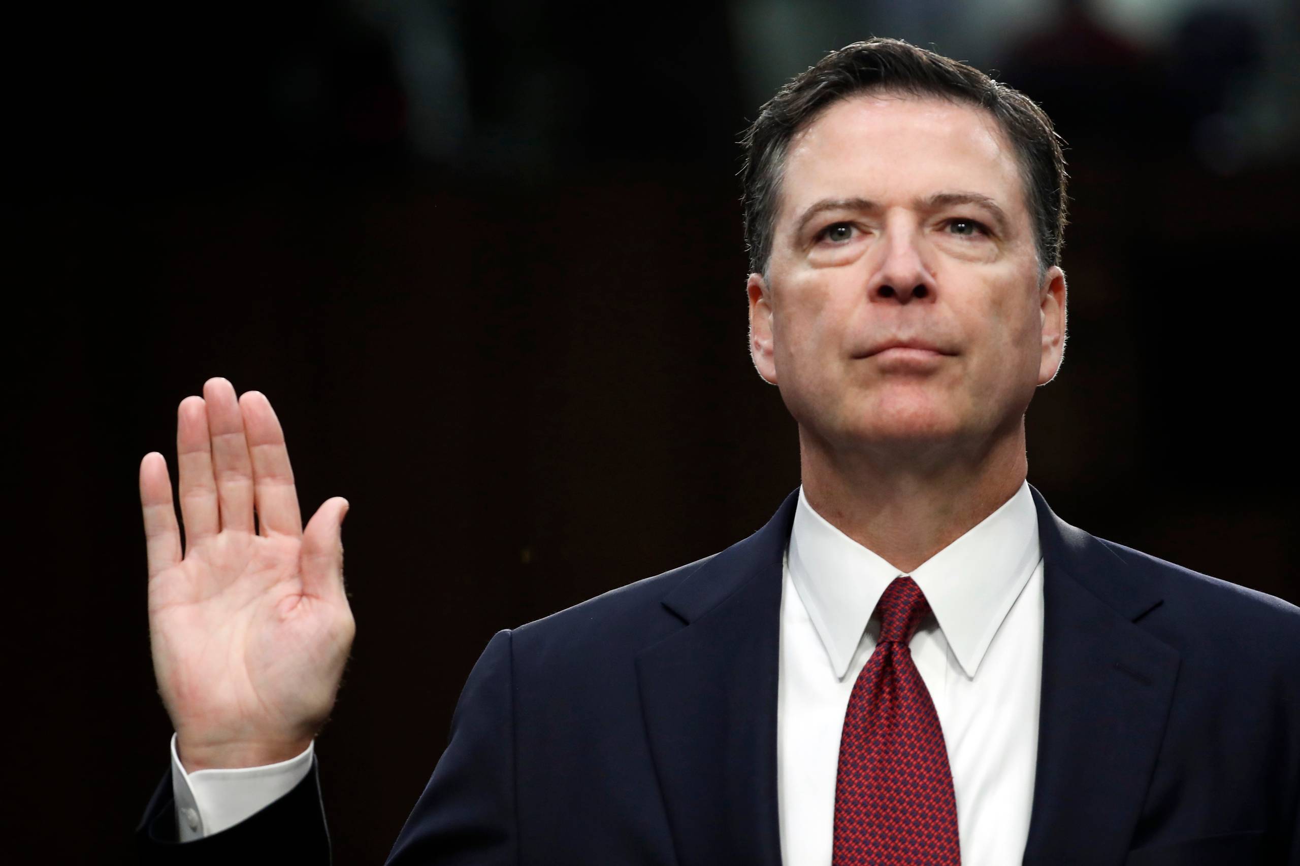 Den tidl. FBI-chef James Comey vidnede for det amerikanske senat den 8. juni 2017. Det vakte opmærksomhed, at han beskyldte den amerikanske præsident Trump for at lyve. Foto: AP/Alex Brandon