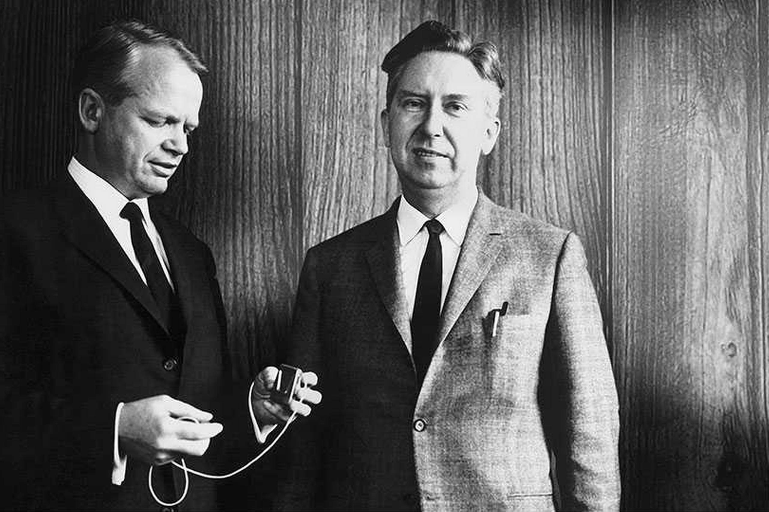 Christian Tøpholm og Erik Westermann, de to stiftere af milliardimperiet Widex, der har specialiseret sig i høreapparater. Foto: Widex.