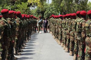 Den somaliske præsident Hassan Sheikh Mohamud blev genvalgt i maj 2022. Foto: Hasan Ali Elmi/AFP/Ritzau Scanpix